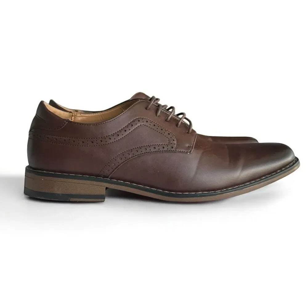 Perry Ellis Men's Brown Oxford Dress Shoes Size 11 Lace Up